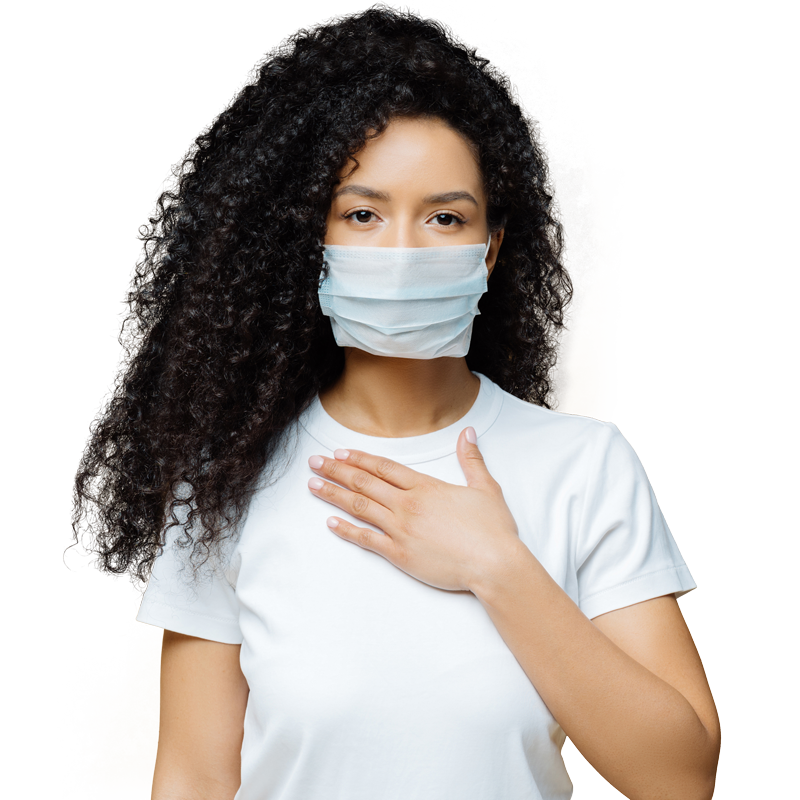 Personal Lab Testing Banner Advanced Respiratory Wearing a mask