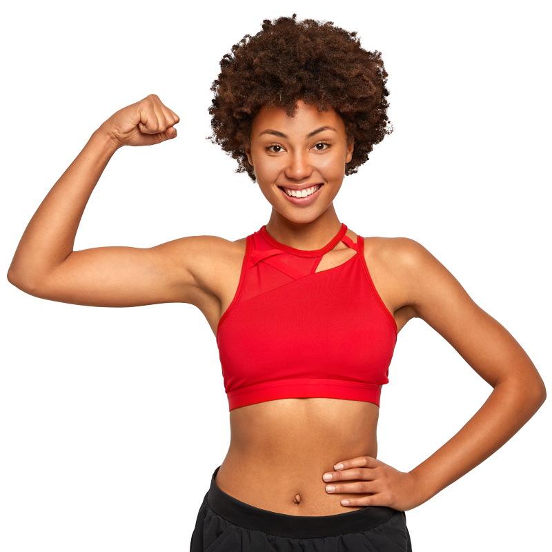 Personal Lab Testing Womens Healthy woman flexing